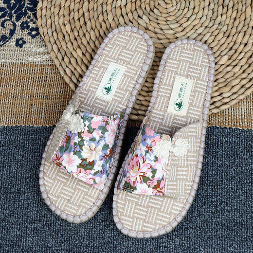 【买麻鞋，雅路人】防脚臭，【高档礼盒】雅路人亚麻拖鞋情侣居家男女士棉麻绣花拖鞋 商品图6
