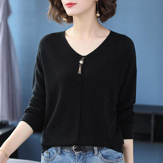 W-3321秋装新款长袖打底小衫中老年女春秋洋气上衣毛衣T恤高贵 商品图4