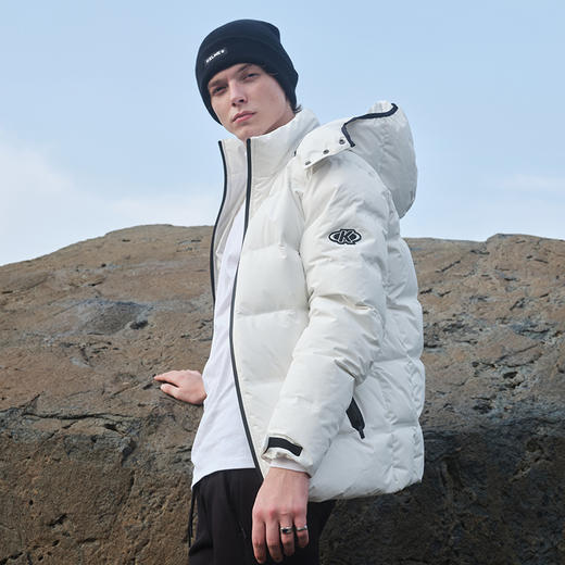 卡尔美运动羽绒服男 新款官方商城加厚保暖短款连帽外套 商品图3