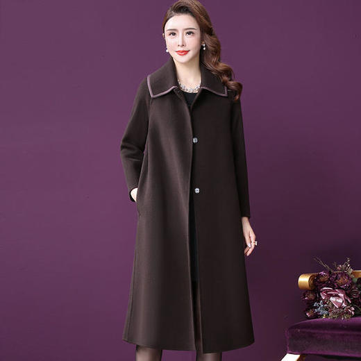 WXY-LD-82021W新款时尚优雅气质中长款羊毛大衣外套 商品图1