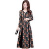 QYM-DFN-JPA930-Y女装2020新款中年妈妈装显瘦气质长款印花连衣裙 商品缩略图4