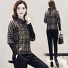 YWE-86170K气质显瘦大码格子长袖卫衣休闲套装 商品缩略图4