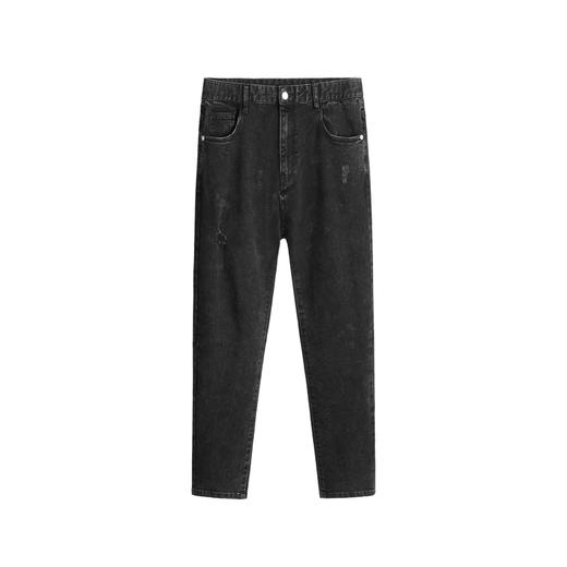 HIM漢崇 男装破洞牛仔裤秋季新青年潮流个性简约洗水灰牛仔裤 商品图4