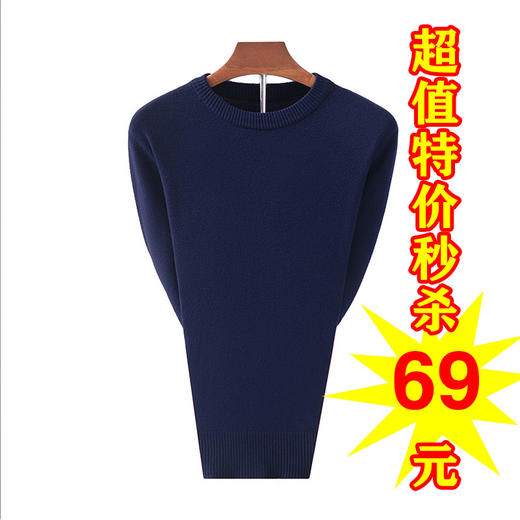 YLFZ男士新款时尚气质圆领长袖纯色针织衫TZF 商品图5