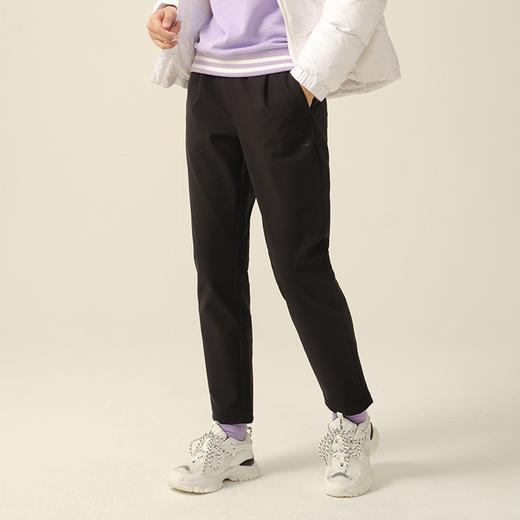 卡尔美秋冬新款黑色萝卜裤束脚裤针织休闲卫裤女长裤 商品图2