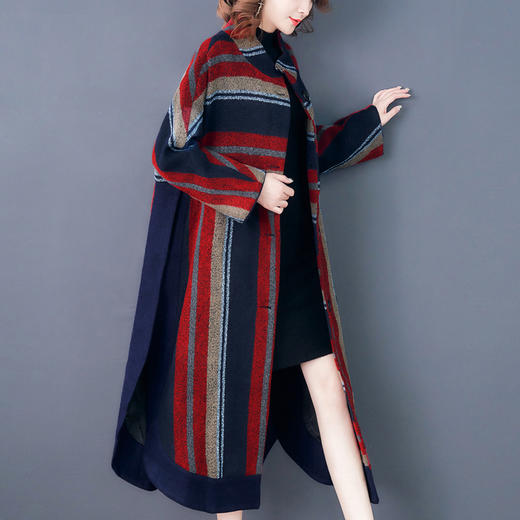 AHM  ess1553时尚气质优雅宽松遮肉复古加厚大衣外套 商品图2