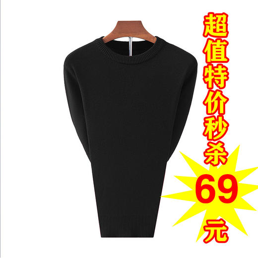 YLFZ男士新款时尚气质圆领长袖纯色针织衫TZF 商品图2