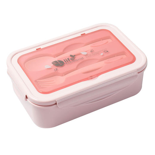 【加热单层分格午餐盒配带餐具】学生上班族居家日用塑料饭盒便当盒 商品图4