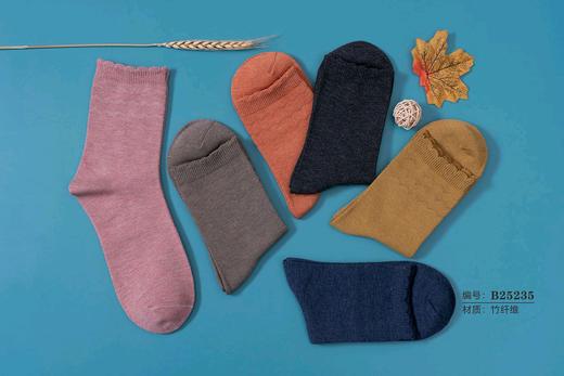 竹纤维日式花边长筒女袜25235 商品图0