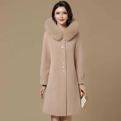 HM-yq1163新款长袖中款时尚羊剪绒皮毛皮外套Y 商品图2