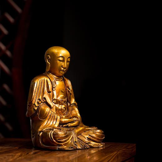 清 木胎金漆佛坐像 商品图1