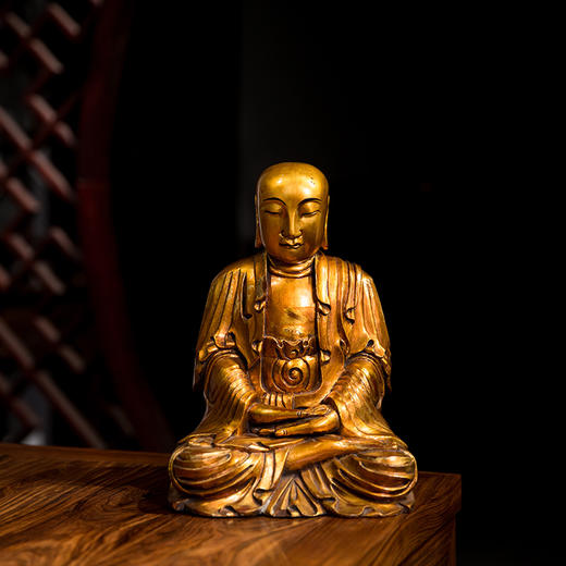 清 木胎金漆佛坐像 商品图0