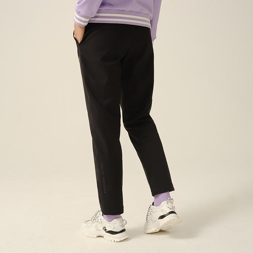 卡尔美秋冬新款黑色萝卜裤束脚裤针织休闲卫裤女长裤 商品图4