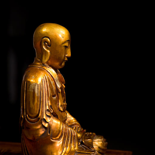 清 木胎金漆佛坐像 商品图3