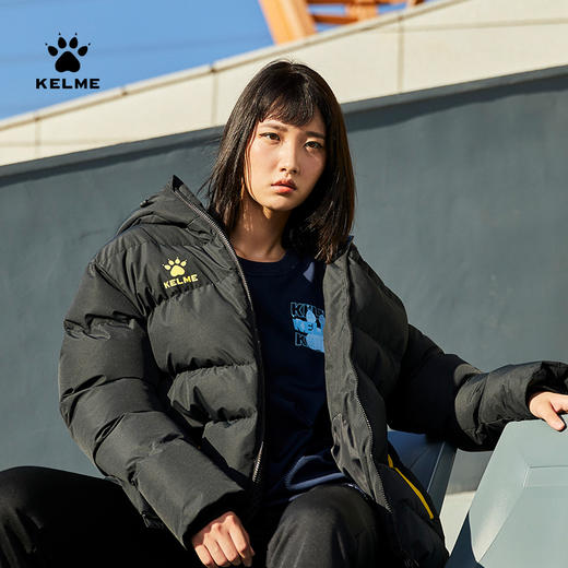 卡尔美运动棉服中长男女冬季训练外套加厚保暖棉服足球棉衣 商品图0