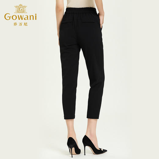 乔万尼新品秋季休闲裤黑色显瘦直筒九分裤EN3F420 商品图2