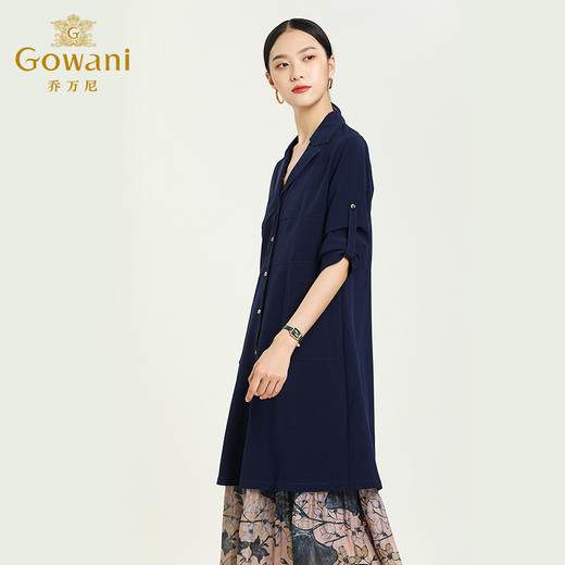 【两色可选】乔万尼秋风衣直筒显瘦中长款单排扣外套休闲EN3A419 商品图3