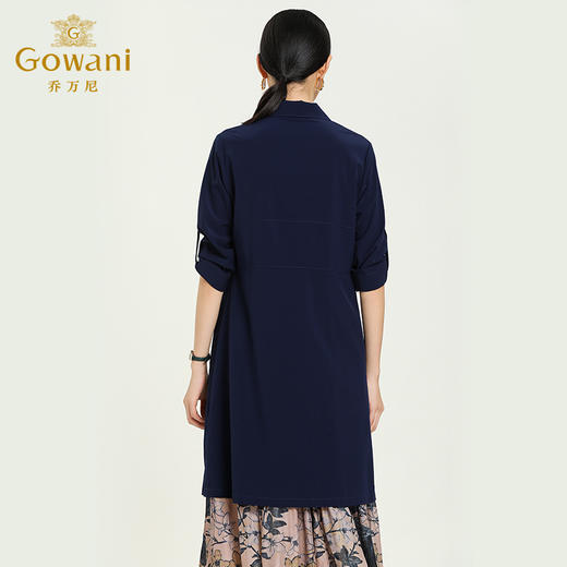 【两色可选】乔万尼秋风衣直筒显瘦中长款单排扣外套休闲EN3A419 商品图4