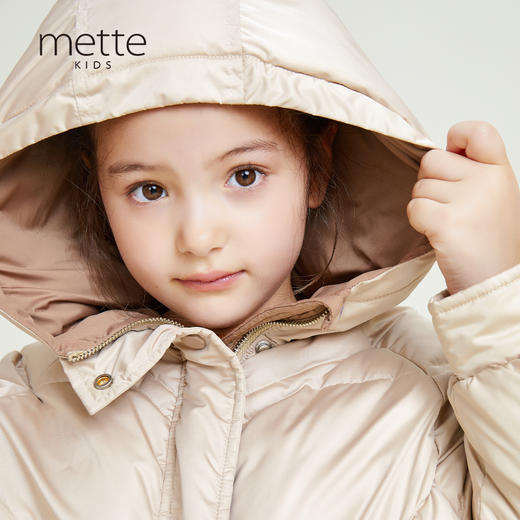 METTE童装女童90白鹅绒羽绒服2020年冬季新品中长款加厚连帽外套 商品图0