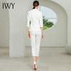 IWY/【厚款】七分袖白色西装长裤套装C304+P305 商品缩略图1