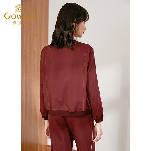 乔万尼秋季新款针织舒适弹力红色棒球服休闲日常家居运动套装ES3G608 商品图3