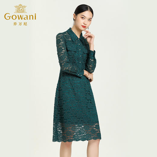 乔万尼秋季新款重磅蕾丝拼接小性感镂空设计宴会装礼服连衣裙ES3E563 商品图2