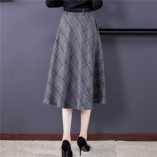 HT-9170秋冬新款高腰格子半身裙 商品图3