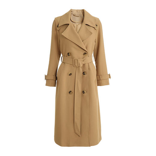 VIMAGE纬漫纪女装翻领经典显瘦收腰长款风衣外套VC2004006 商品图7