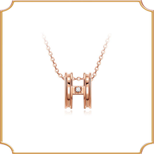 18K金钻石玫瑰金字母吊坠百搭随身戴（不含项链） 商品图0