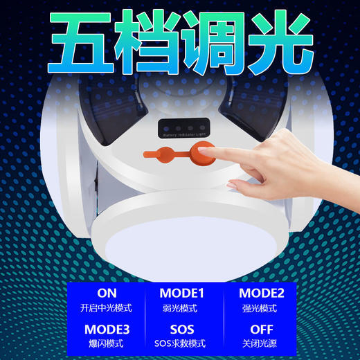 超亮遥控太阳能充电灯泡家用移动LED夜市灯摆摊照明无线停电应急3 商品图3