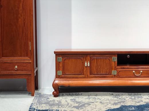 红桥红  家具严选  缅甸花梨（大果紫檀）  【238 两柜两抽屉 踩珠电视柜】 商品图2