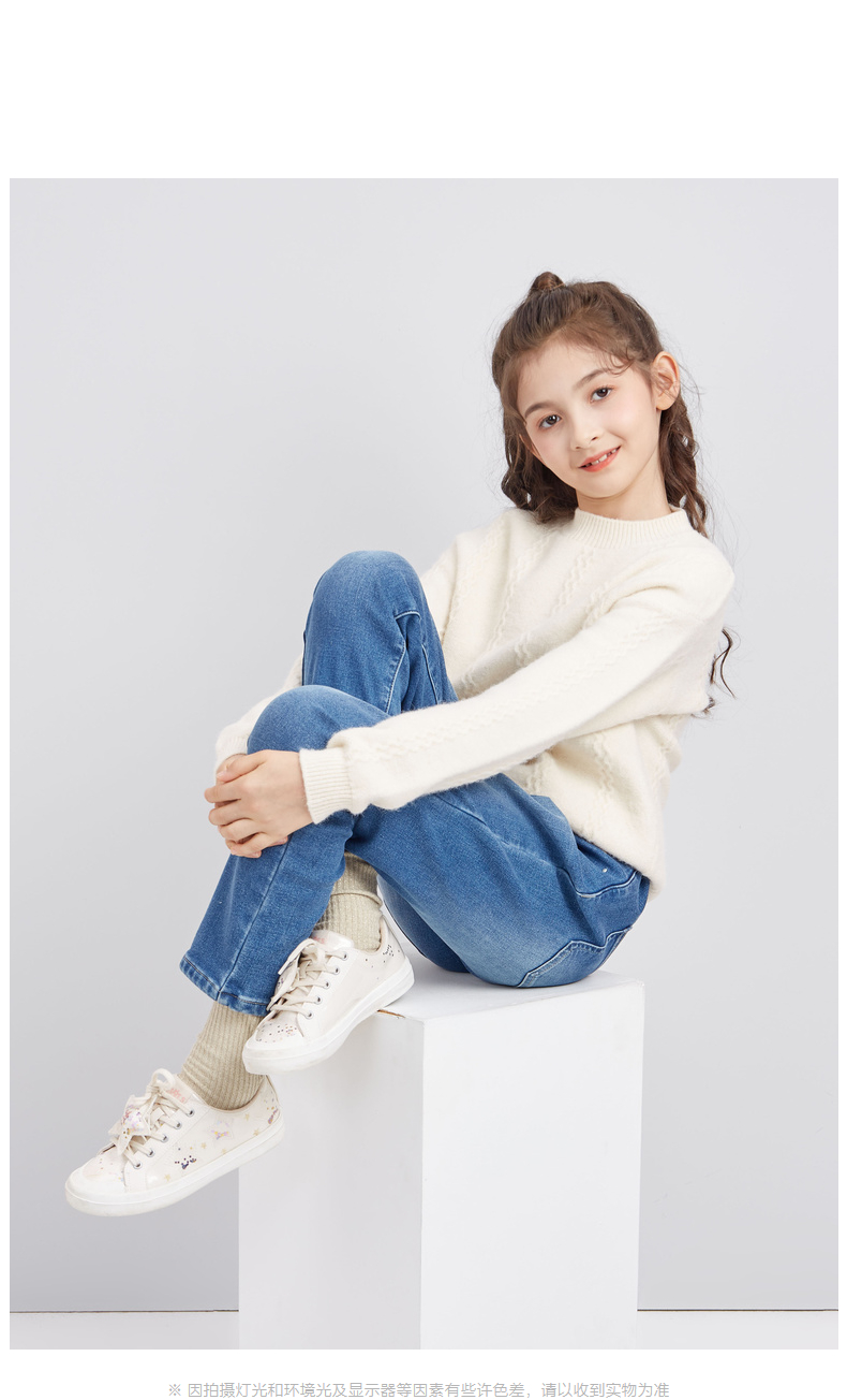 笛莎童装女童冬季小女孩牛仔裤