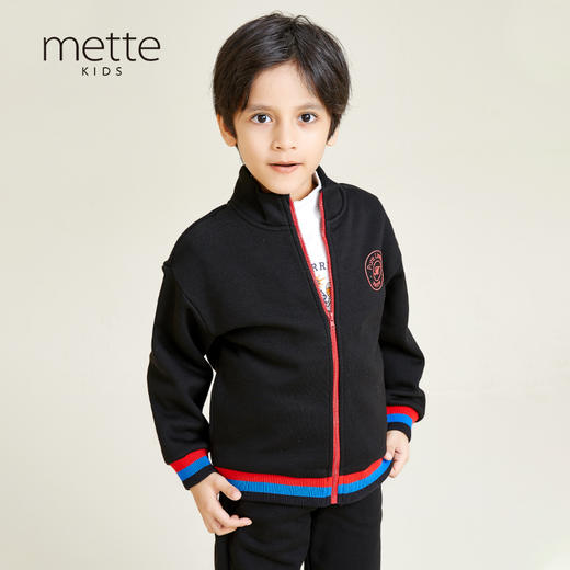 METTE童装男宝立领夹克2020冬新品中大童上衣时尚撞色加保暖外套 商品图0