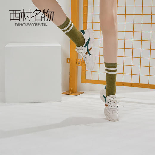西村名物2020秋季新款老爹鞋拼色系带平底舒适运动休闲鞋T20CM30461 商品图3