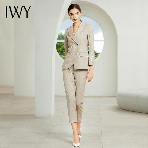 IWY/卡其色长袖西装长裤套装CP8350 商品图2