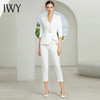IWY/【厚款】七分袖白色西装长裤套装C304+P305 商品缩略图3