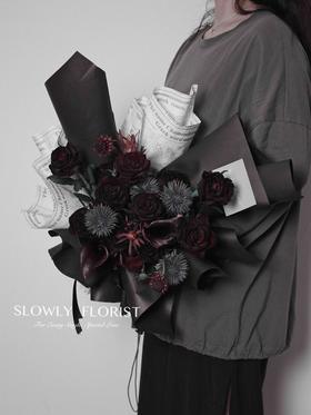 酷女孩黑玫瑰花束