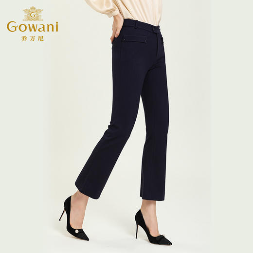 乔万尼新款修身通勤简约舒适微喇显瘦显腿长休闲裤ES3F543 商品图2