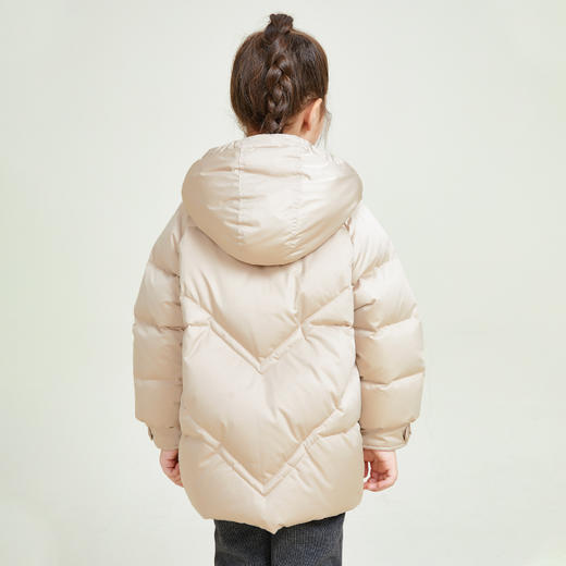METTE童装女童90白鹅绒羽绒服2020年冬季新品中长款加厚连帽外套 商品图2