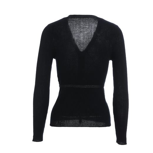 【两色可选】乔万尼早秋新款针织开衫女大V领收腰显瘦精致薄款舒适小开衫ES3M602 商品图7