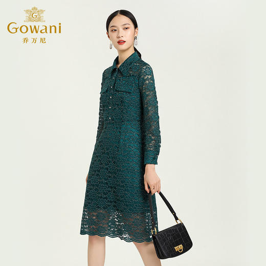 乔万尼秋季新款重磅蕾丝拼接小性感镂空设计宴会装礼服连衣裙ES3E563 商品图3