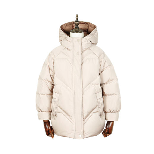 METTE童装女童90白鹅绒羽绒服2020年冬季新品中长款加厚连帽外套 商品图5