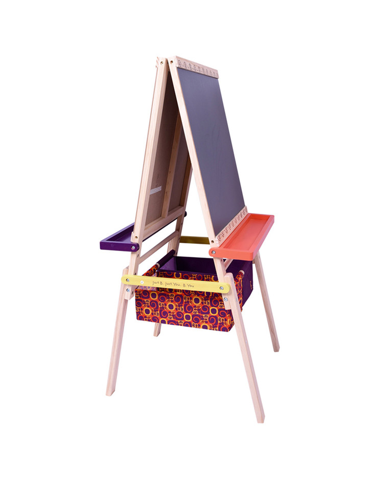 美国b.toys比乐儿童画板画架 木质双面黑板支架式家宝宝写字绘画