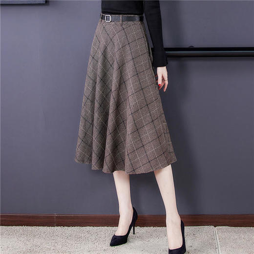 HT-9170秋冬新款高腰格子半身裙 商品图2