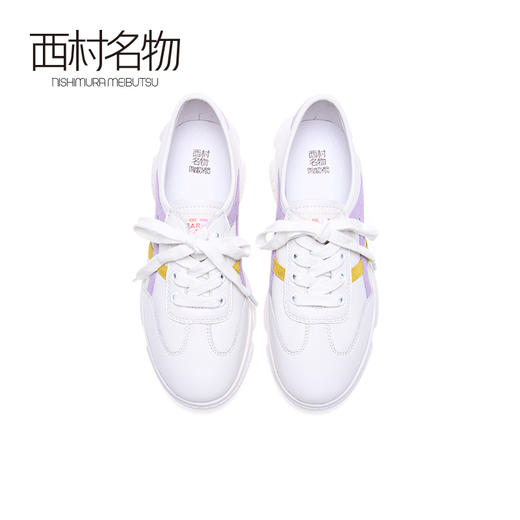 西村名物2020秋季新款老爹鞋拼色系带平底舒适运动休闲鞋T20CM30461 商品图2