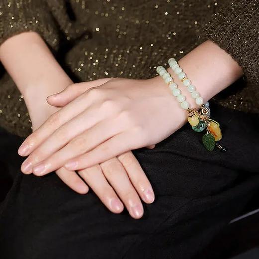 CWSS新款S925纯银翡翠蜜蜡碧玉个性蝴蝶叶子手链Y 商品图1