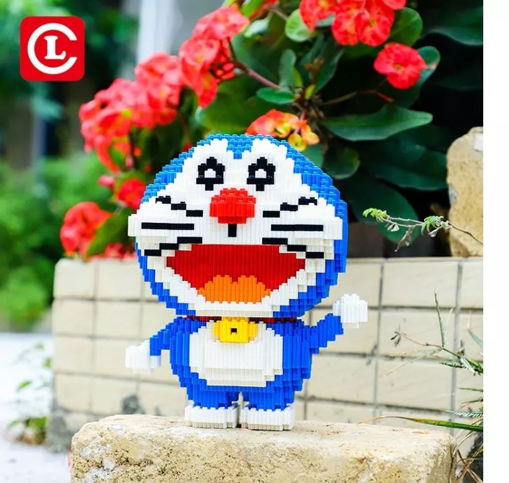鑫哲积木7067叮当猫哆啦a梦微型小颗粒益智拼装积木儿童3diy成人解压