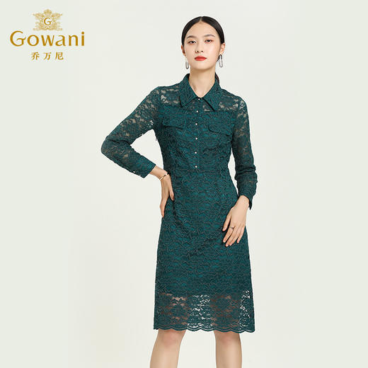 乔万尼秋季新款重磅蕾丝拼接小性感镂空设计宴会装礼服连衣裙ES3E563 商品图1