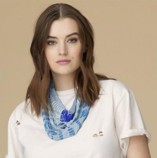 北京仓｜Mignonne Gavigan-Skylar Scarf-水蓝 方巾 ［美国设计师］ 商品图2