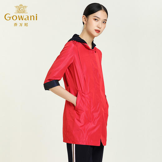 乔万尼秋季新款气质休闲修身七分袖收腰插袋拼色运动风外套EB3A315 商品图2